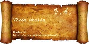 Vörös Abdiás névjegykártya